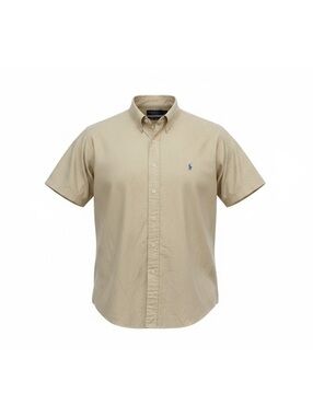 Polo Ralph Lauren Shirt Men 4XLT Big Tall Yellow Short Sleeve Cotton Button Down